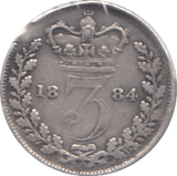 1884 SILVER THREEPENCE ( GF ) - THREEPENCE - Cambridgeshire Coins
