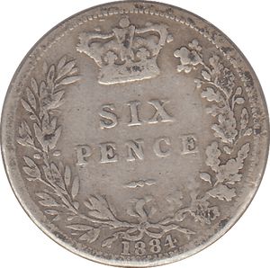 1884 SIXPENCE ( NF ) - SIXPENCE - Cambridgeshire Coins