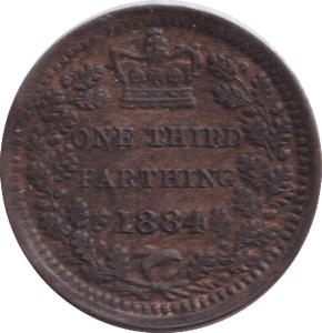1884 THIRD FARTHING ( EF ) - ONE THIRD FARTHING - Cambridgeshire Coins