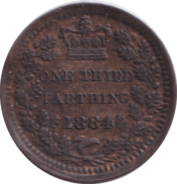1884 THIRD FARTHING ( EF ) - ONE THIRD FARTHING - Cambridgeshire Coins