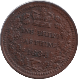 1884 THIRD FARTHING ( EF ) - ONE THIRD FARTHING - Cambridgeshire Coins