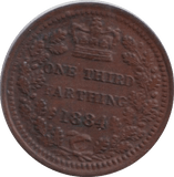 1884 THIRD FARTHING ( EF ) - ONE THIRD FARTHING - Cambridgeshire Coins