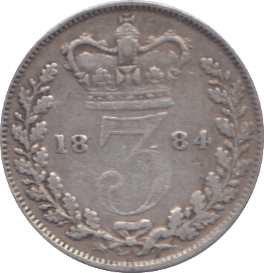 1884 THREEPENCE ( FINE ) - THREEPENCE - Cambridgeshire Coins