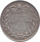 1884 THREEPENCE ( FINE ) - THREEPENCE - Cambridgeshire Coins