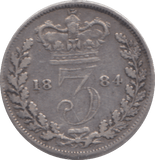 1884 THREEPENCE ( GF ) - THREEPENCE - Cambridgeshire Coins