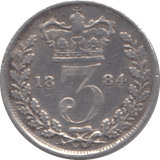 1884 THREEPENCE ( GF ) - THREEPENCE - Cambridgeshire Coins