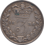 1884 THREEPENCE ( GF ) - WORLD COINS - Cambridgeshire Coins