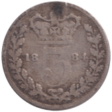1884 THREEPENCE ( NF ) - THREEPENCE - Cambridgeshire Coins