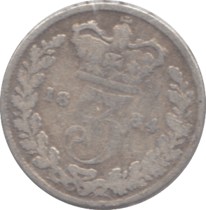 1884 THREEPENCE ( NF ) - THREEPENCE - Cambridgeshire Coins