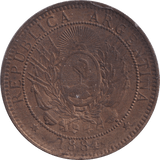 1884 TWO CENT ARGENTINA - WORLD COINS - Cambridgeshire Coins