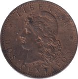 1884 TWO CENT ARGENTINA - WORLD COINS - Cambridgeshire Coins