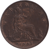 1885 FARTHING ( EF ) - FARTHING - Cambridgeshire Coins