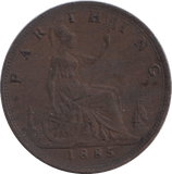 1885 FARTHING ( FINE ) - FARTHING - Cambridgeshire Coins