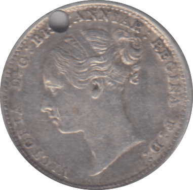1885 HOLED THREEPENCE ( GVF ) - THREEPENCE - Cambridgeshire Coins