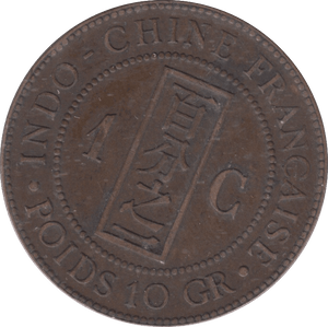 1885 INDOCHINA ONE CENT - WORLD COINS - Cambridgeshire Coins