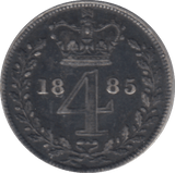 1885 MAUNDY FOURPENCE ( VF ) - MAUNDY FOURPENCE - Cambridgeshire Coins