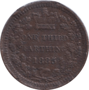 1885 ONE THIRD FARTHING ( VF ) - ONE THIRD FARTHING - Cambridgeshire Coins