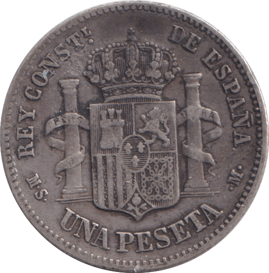 1885 SILVER 20 CENTAVOS SPAIN - SILVER WORLD COINS - Cambridgeshire Coins
