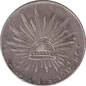 1885 SILVER 8 REALES MEXICO - SILVER WORLD COINS - Cambridgeshire Coins