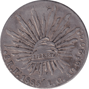 1885 SILVER 8 REALES MEXICO - SILVER WORLD COINS - Cambridgeshire Coins