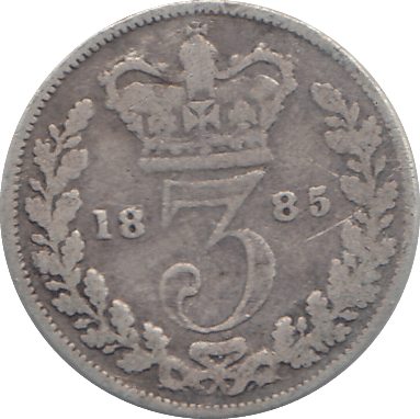 1885 SILVER THREEPENCE ( FAIR ) - THREEPENCE - Cambridgeshire Coins