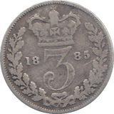 1885 SILVER THREEPENCE ( FAIR ) - THREEPENCE - Cambridgeshire Coins