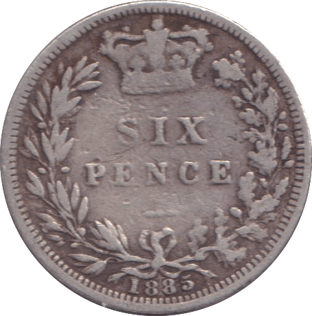 1885 SIXPENCE ( FINE ) - SIXPENCE - Cambridgeshire Coins
