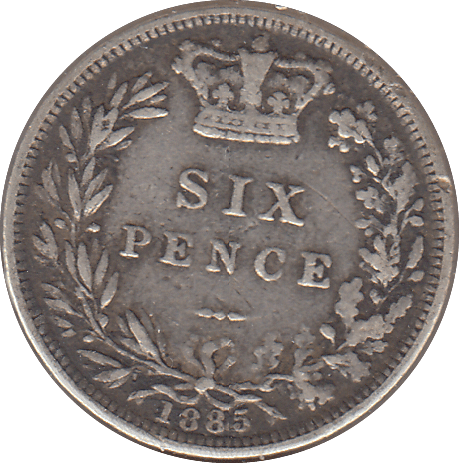 1885 SIXPENCE ( FINE ) - SIXPENCE - Cambridgeshire Coins