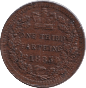 1885 THIRD FARTHING ( EF ) - ONE THIRD FARTHING - Cambridgeshire Coins