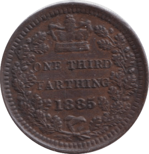 1885 THIRD FARTHING ( EF ) - ONE THIRD FARTHING - Cambridgeshire Coins