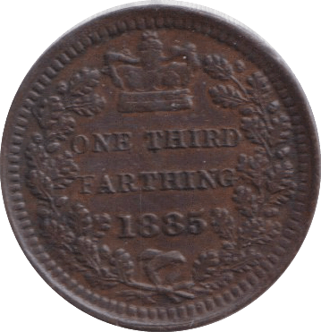 1885 THIRD FARTHING ( EF ) - ONE THIRD FARTHING - Cambridgeshire Coins