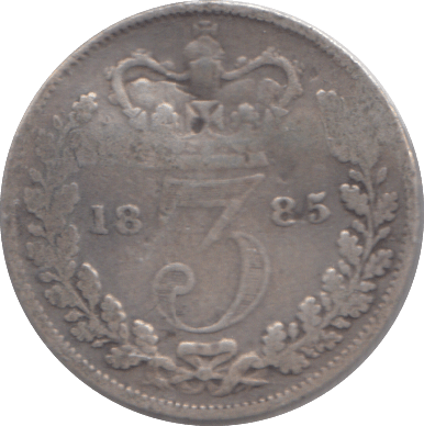 1885 THREEPENCE ( FINE ) - THREEPENCE - Cambridgeshire Coins