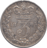 1885 THREEPENCE ( GVF ) - THREEPENCE - Cambridgeshire Coins