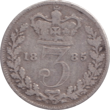 1885 THREEPENCE ( NF ) - THREEPENCE - Cambridgeshire Coins