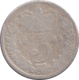 1885 THREEPENCE ( NF ) - THREEPENCE - Cambridgeshire Coins