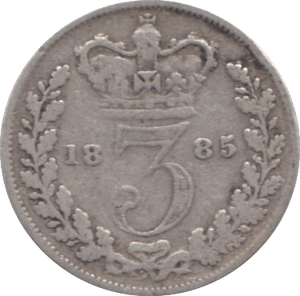 1885 THREEPENCE ( NF ) - THREEPENCE - Cambridgeshire Coins