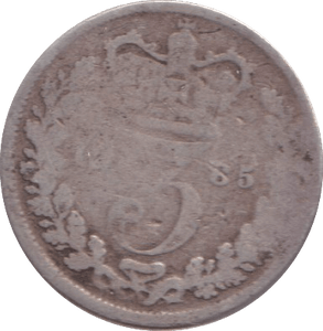 1885 THREEPENCE ( NF ) - THREEPENCE - Cambridgeshire Coins