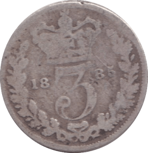 1885 THREEPENCE ( NF ) - THREEPENCE - Cambridgeshire Coins