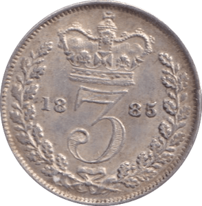 1885 THREEPENCE ( UNC ) - Threepence - Cambridgeshire Coins