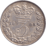 1885 THREEPENCE ( UNC ) - Threepence - Cambridgeshire Coins