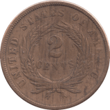 1886 2 CENTS USA - WORLD COINS - Cambridgeshire Coins