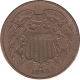 1886 2 CENTS USA - WORLD COINS - Cambridgeshire Coins