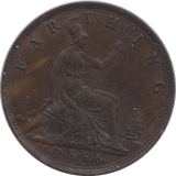 1886 FARTHING ( EF ) - Farthing - Cambridgeshire Coins