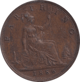 1886 FARTHING ( EF ) - Farthing - Cambridgeshire Coins