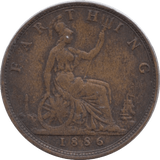 1886 FARTHING ( FINE ) - Farthing - Cambridgeshire Coins