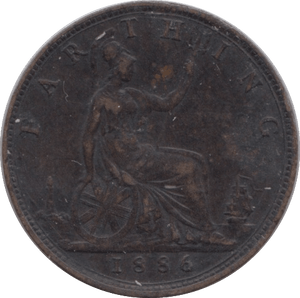 1886 FARTHING ( GVF ) - Farthing - Cambridgeshire Coins
