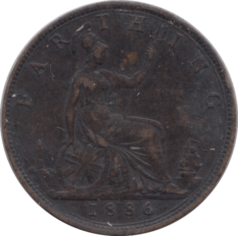 1886 FARTHING ( GVF ) - Farthing - Cambridgeshire Coins