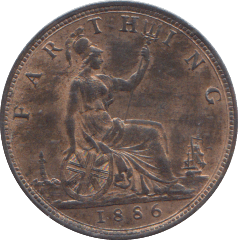 1886 FARTHING ( UNC ) - FARTHING - Cambridgeshire Coins