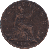 1886 FARTHING ( VF ) - FARTHING - Cambridgeshire Coins