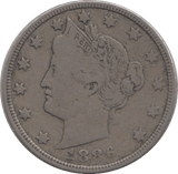 1886 FIVE CENT USA - SILVER WORLD COINS - Cambridgeshire Coins